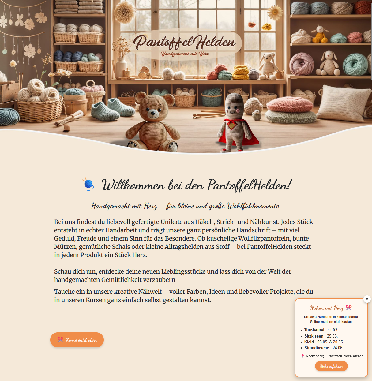 Screenshot der Website pantoffelhelden.online